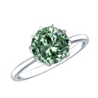 Rosec Jewels-IGI Certified 3 Carat Lab Grown Green Diamond Solitaire Engagement Ring in Lotus Basket Setting