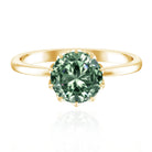 Rosec Jewels-IGI Certified 3 Carat Lab Grown Green Diamond Solitaire Engagement Ring in Lotus Basket Setting