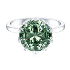 Lotus Basket Set IGI Certified Lab Grown Green Diamond Huge Engagement Ring 5 Carat Vivid Green - VS1 - Rosec Jewels