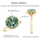 Lotus Basket Set IGI Certified Lab Grown Green Diamond Huge Engagement Ring 5 Carat Vivid Green - VS1 - Rosec Jewels