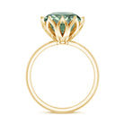 Lotus Basket Set IGI Certified Lab Grown Green Diamond Huge Engagement Ring 5 Carat Vivid Green - VS1 - Rosec Jewels