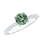 IGI Certified 1 Carat Lab Grown Green and White Diamond Engagement Ring Vivid Green - VS1 - Rosec Jewels