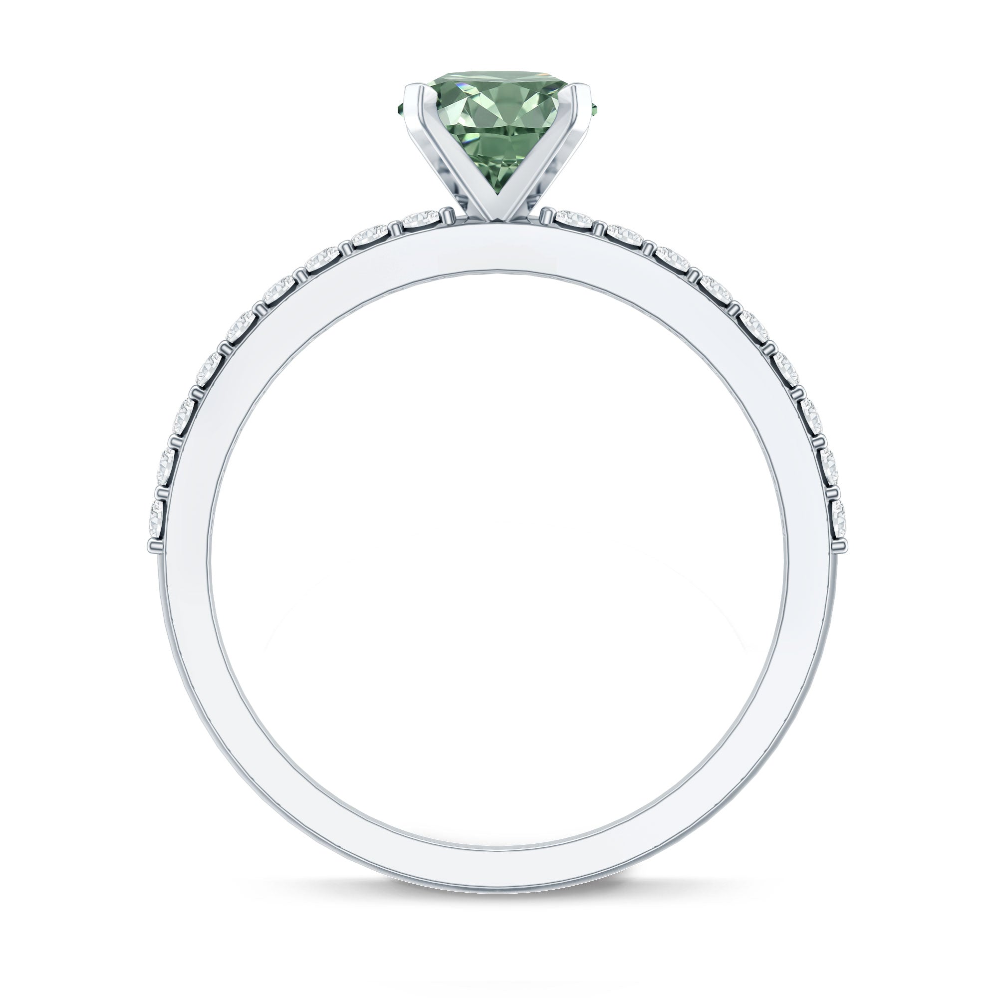 IGI Certified 1 Carat Lab Grown Green and White Diamond Engagement Ring Vivid Green - VS1 - Rosec Jewels