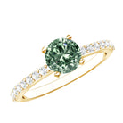 IGI Certified 1 Carat Lab Grown Green and White Diamond Engagement Ring Vivid Green - VS1 - Rosec Jewels