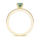 IGI Certified 1 Carat Lab Grown Green and White Diamond Engagement Ring Vivid Green - VS1 - Rosec Jewels