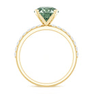 Round 2 Carat Lab Grown Green Diamond Engagement Ring with IGI Certificate Vivid Green - VS1 - Rosec Jewels
