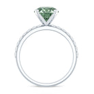 3 Carat Round Lab Grown Green Diamond Solitaire Engagement Ring IGI Certified Vivid Green - VS1 - Rosec Jewels