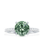 3 Carat Round Lab Grown Green Diamond Solitaire Engagement Ring IGI Certified Vivid Green - VS1 - Rosec Jewels