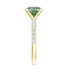 3 Carat Round Lab Grown Green Diamond Solitaire Engagement Ring IGI Certified Vivid Green - VS1 - Rosec Jewels