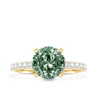 3 Carat Round Lab Grown Green Diamond Solitaire Engagement Ring IGI Certified Vivid Green - VS1 - Rosec Jewels