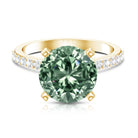 IGI Certified Lab Grown Green Diamond Round Solitaire Engagement Ring 4 Carat Vivid Green - VS1 - Rosec Jewels