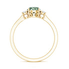 1 Carat IGI Certified Lab Grown Green and White Diamond Three Stone Engagement Ring Vivid Green - VS1 - Rosec Jewels