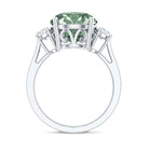 Rosec Jewels-5 Carat Lab Grown Green Diamond Three Stone Engagement Ring with IGI Certificate
