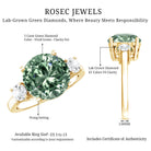 Rosec Jewels-5 Carat Lab Grown Green Diamond Three Stone Engagement Ring with IGI Certificate