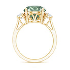 Rosec Jewels-5 Carat Lab Grown Green Diamond Three Stone Engagement Ring with IGI Certificate
