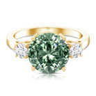 Rosec Jewels-5 Carat Lab Grown Green Diamond Three Stone Engagement Ring with IGI Certificate