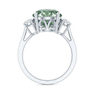 Rosec Jewels-IGI Certified 3 Carat Lab Grown Green Diamond Triple Stone Engagement Ring