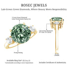 Rosec Jewels-IGI Certified 3 Carat Lab Grown Green Diamond Triple Stone Engagement Ring