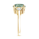 Rosec Jewels-IGI Certified 3 Carat Lab Grown Green Diamond Triple Stone Engagement Ring