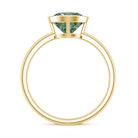 Bezel Set 2 Carat Lab Grown Green Diamond Round Engagement Ring IGI Certified Vivid Green - VS1 - Rosec Jewels