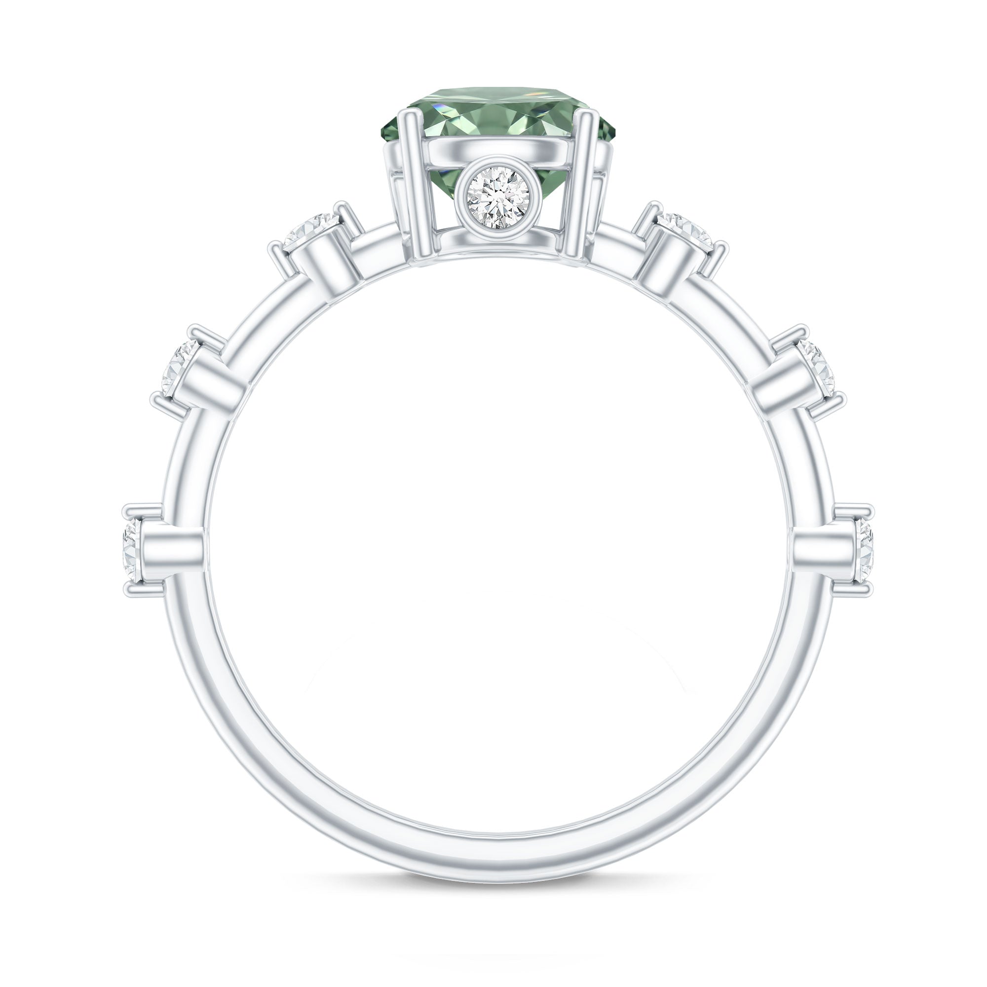Rosec Jewels-1 Carat Lab Grown Green Diamond Solitaire Engagement Ring IGI Certified