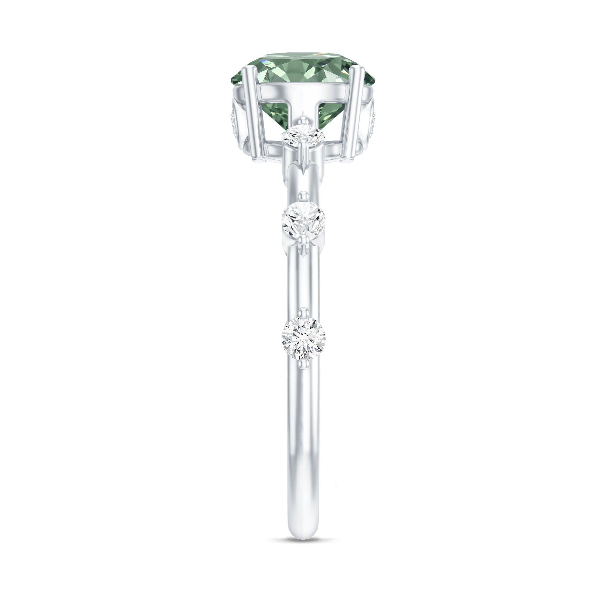 Rosec Jewels-1 Carat Lab Grown Green Diamond Solitaire Engagement Ring IGI Certified