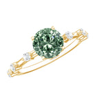 Rosec Jewels-1 Carat Lab Grown Green Diamond Solitaire Engagement Ring IGI Certified