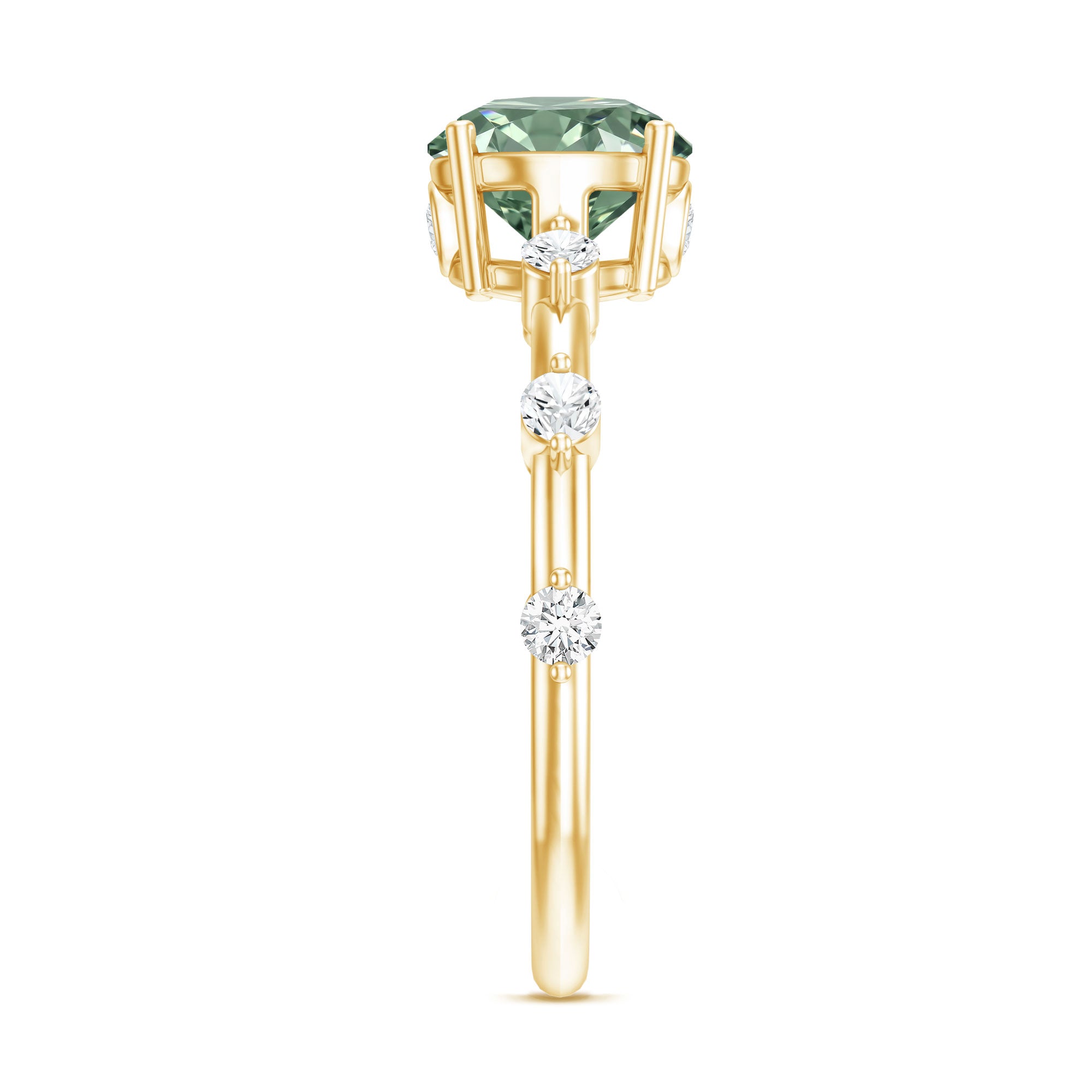 Rosec Jewels-1 Carat Lab Grown Green Diamond Solitaire Engagement Ring IGI Certified