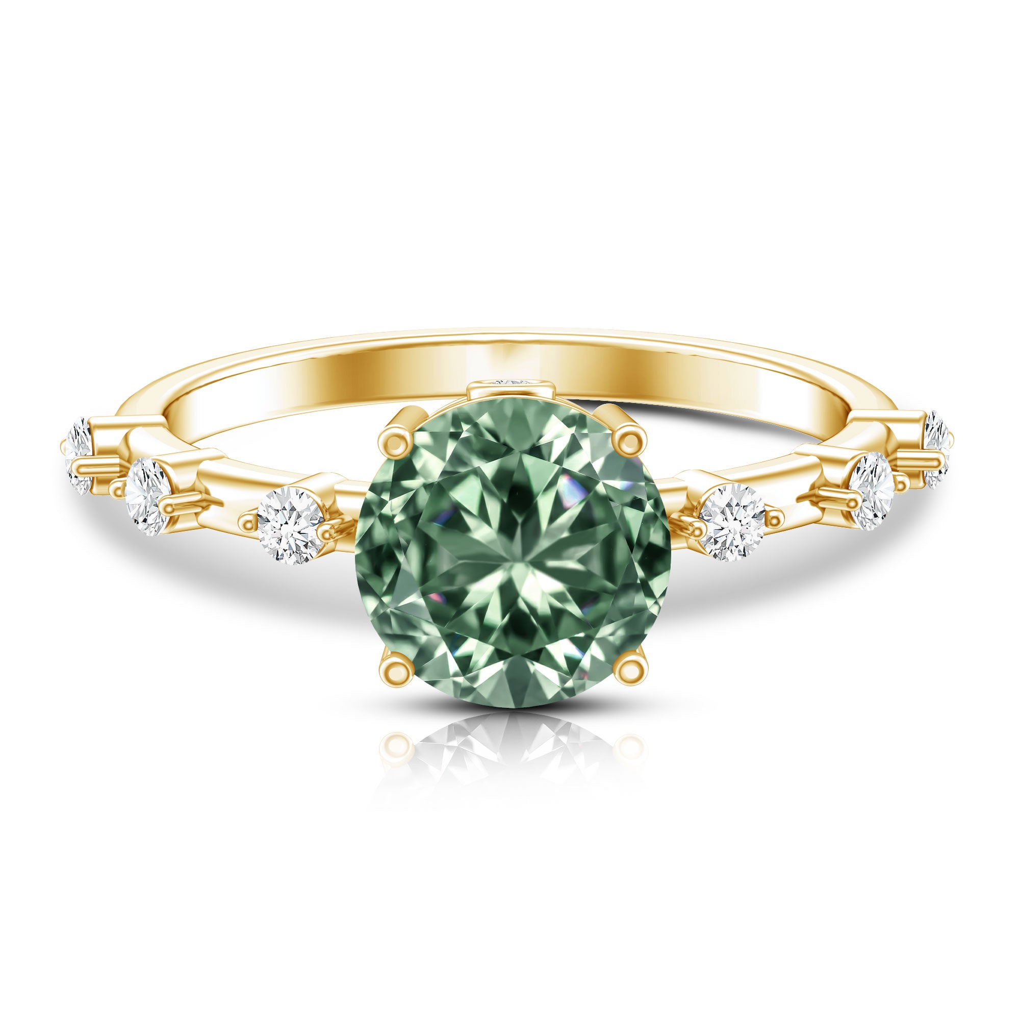 Rosec Jewels-Lab Grown 2 Carat Green Diamond Engagement Ring with IGI Certificate
