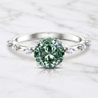 Lab Grown 3 Carat Green Diamond Engagement Ring with IGI Certificate Vivid Green - VS1 - Rosec Jewels