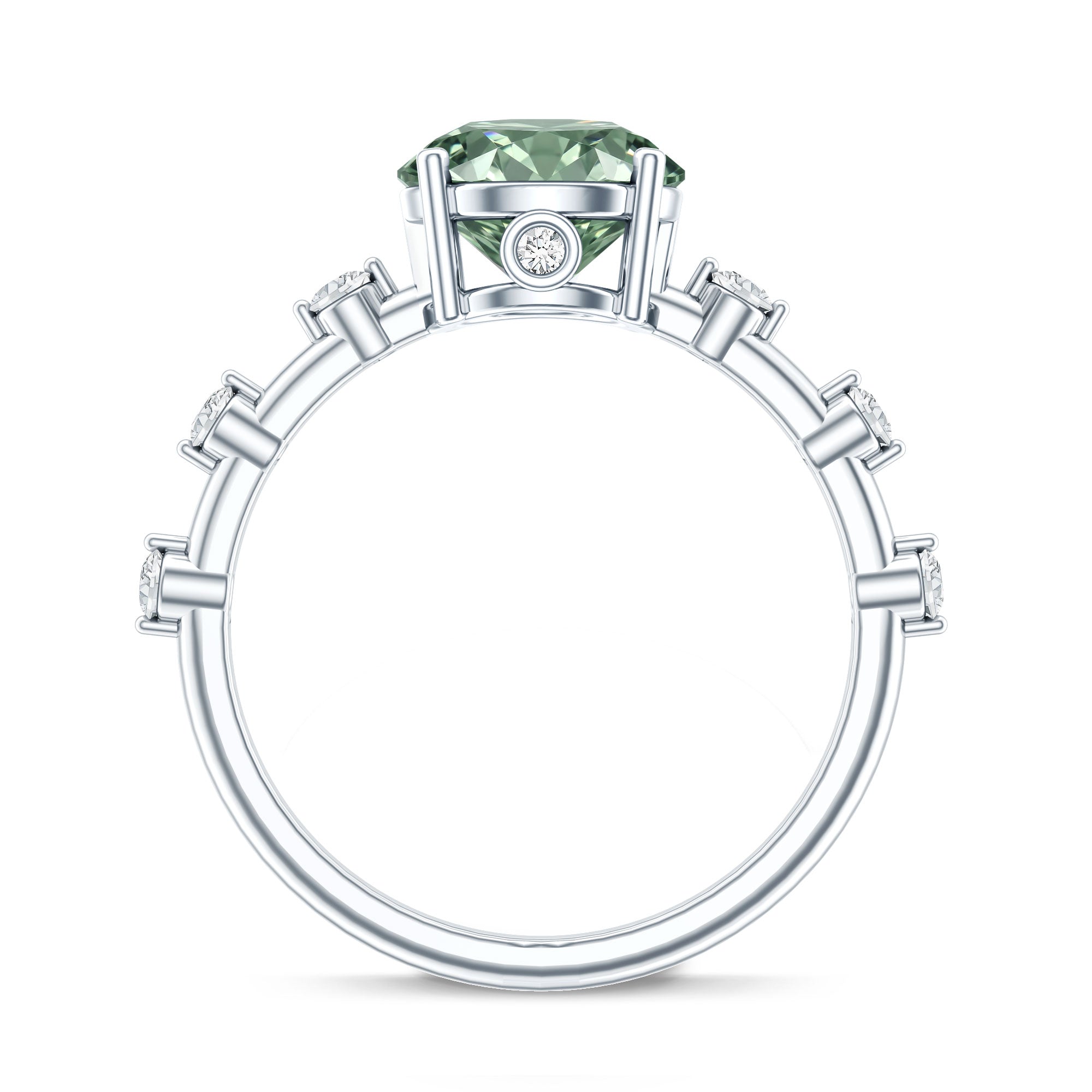 Rosec Jewels-Lab Grown 3 Carat Green Diamond Engagement Ring with IGI Certificate