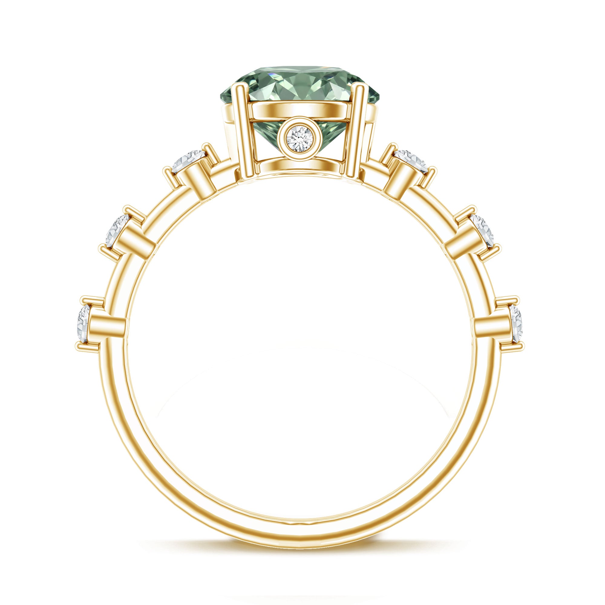 Rosec Jewels-Lab Grown 3 Carat Green Diamond Engagement Ring with IGI Certificate