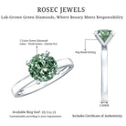 Rosec Jewels-IGI Certified 2 Carat Lab Grown Green Diamond Solitaire Engagement Ring in Peg Head Setting
