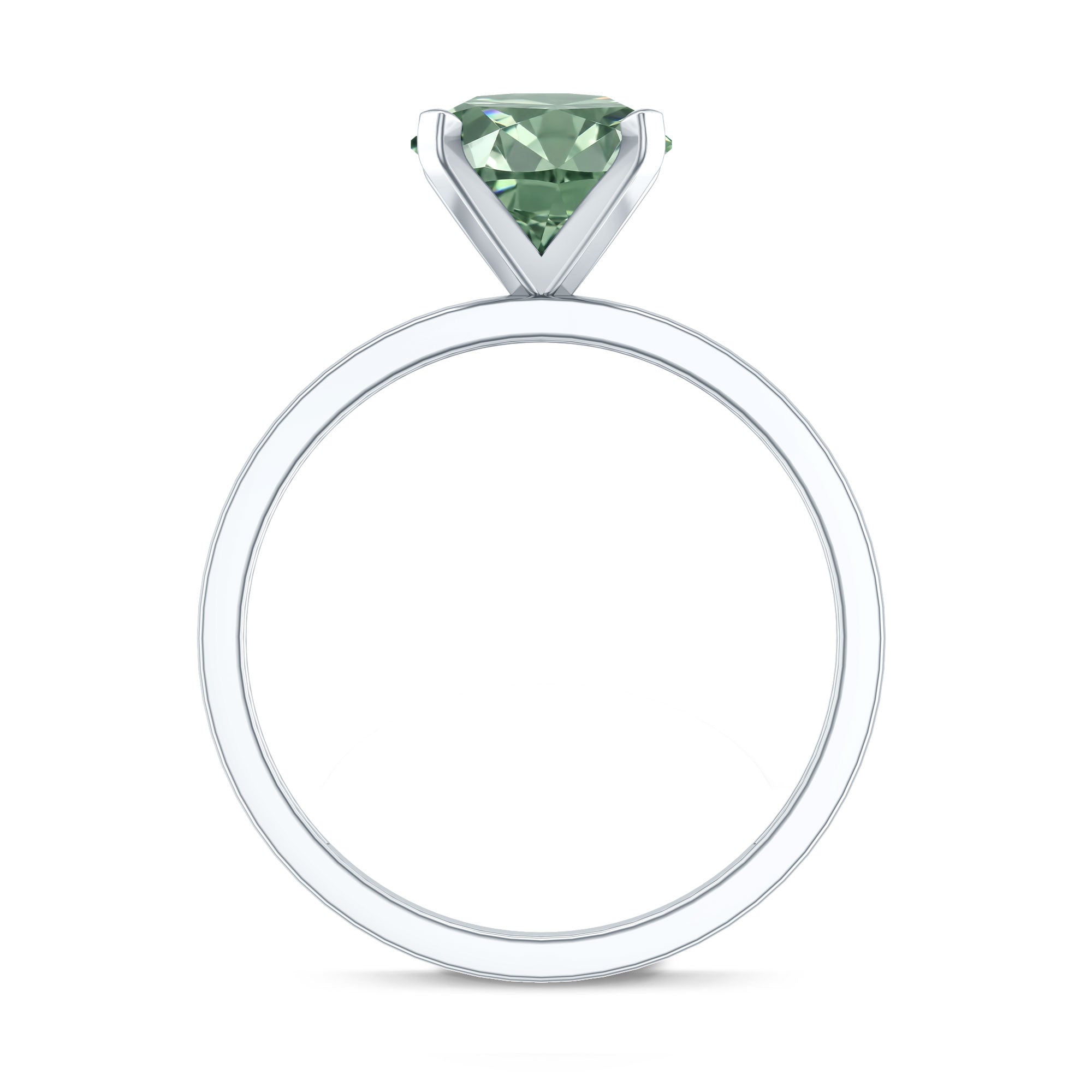 Rosec Jewels-IGI Certified 2 Carat Lab Grown Green Diamond Solitaire Engagement Ring in Peg Head Setting