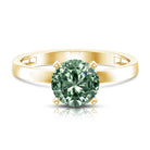 Rosec Jewels-IGI Certified 2 Carat Lab Grown Green Diamond Solitaire Engagement Ring in Peg Head Setting