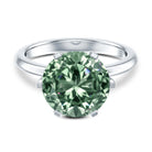 Rosec Jewels-Large 5 Carat Lab Grown Green Diamond Engagement Ring with IGI Certificate