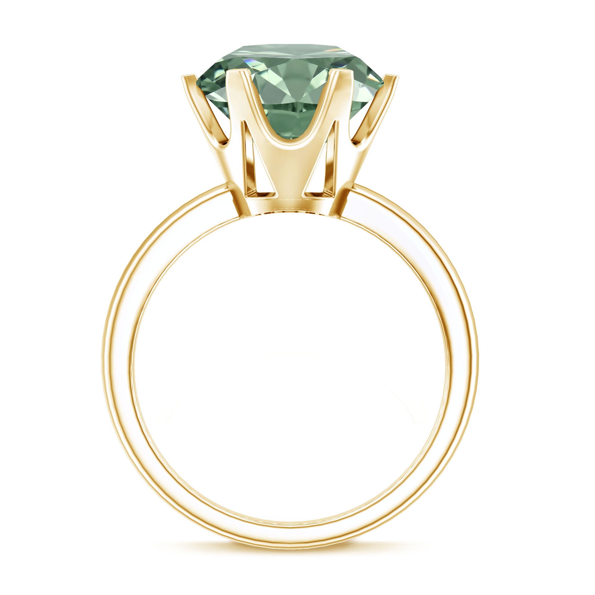 Rosec Jewels-Large 5 Carat Lab Grown Green Diamond Engagement Ring with IGI Certificate