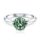 Rosec Jewels-Round Shaped 3 Carat Lab Grown Green Diamond Solitaire Ring with IGI Certificate