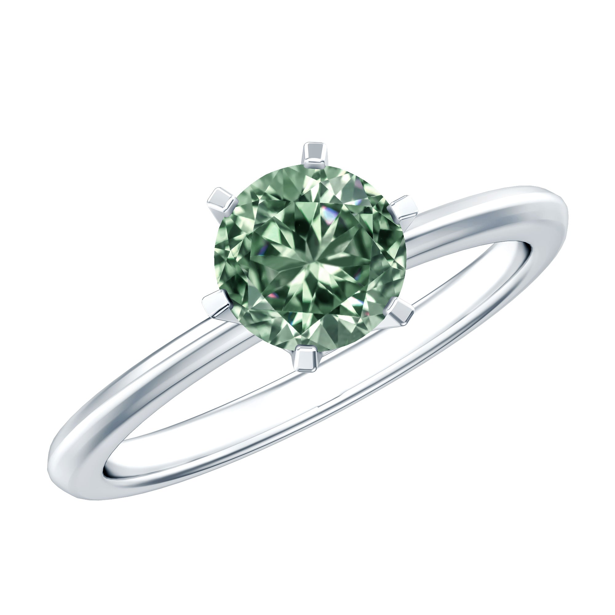 Rosec Jewels-Lab Grown Green Diamond 1 Carat Solitaire Ring with IGI Certificate