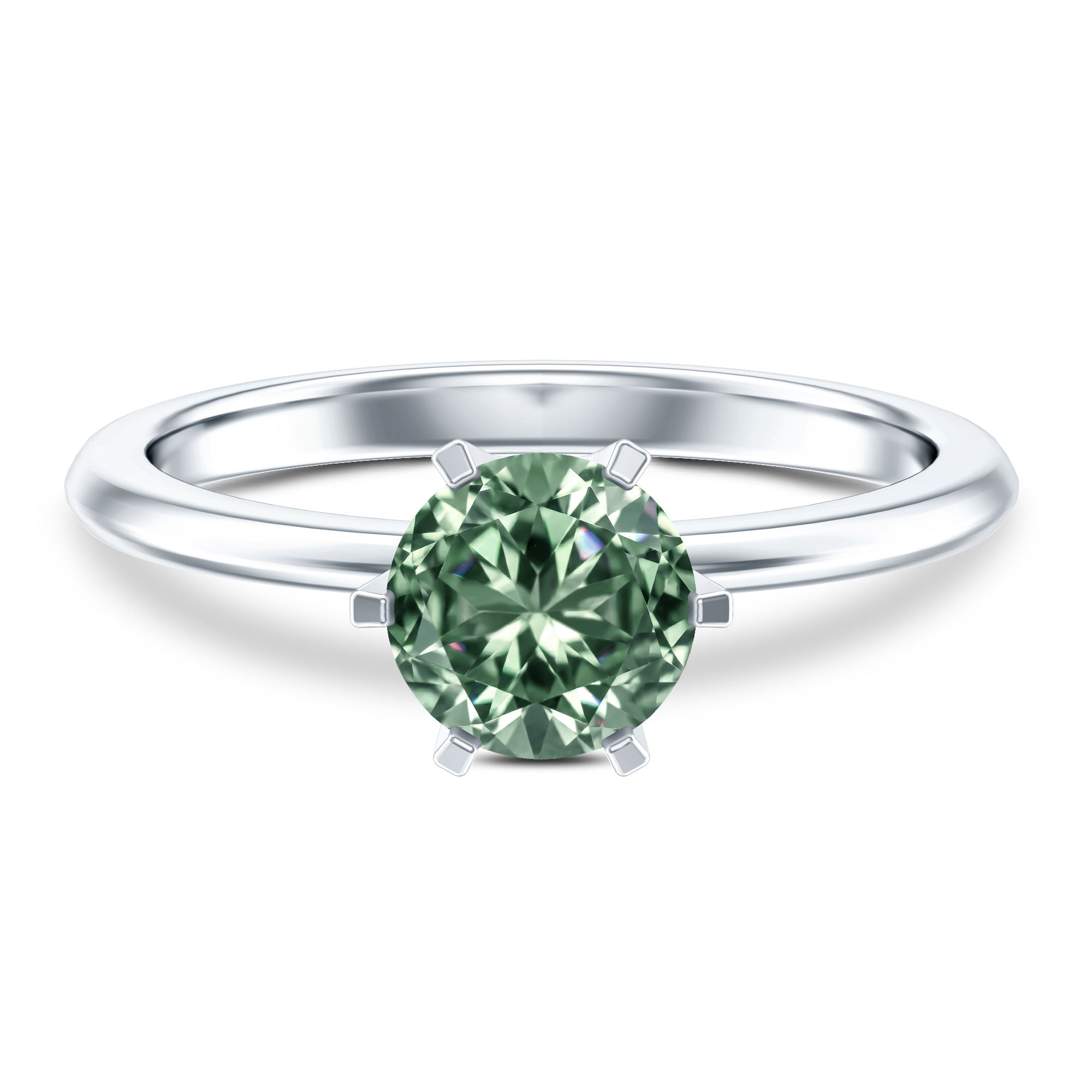 Rosec Jewels-Lab Grown Green Diamond 1 Carat Solitaire Ring with IGI Certificate