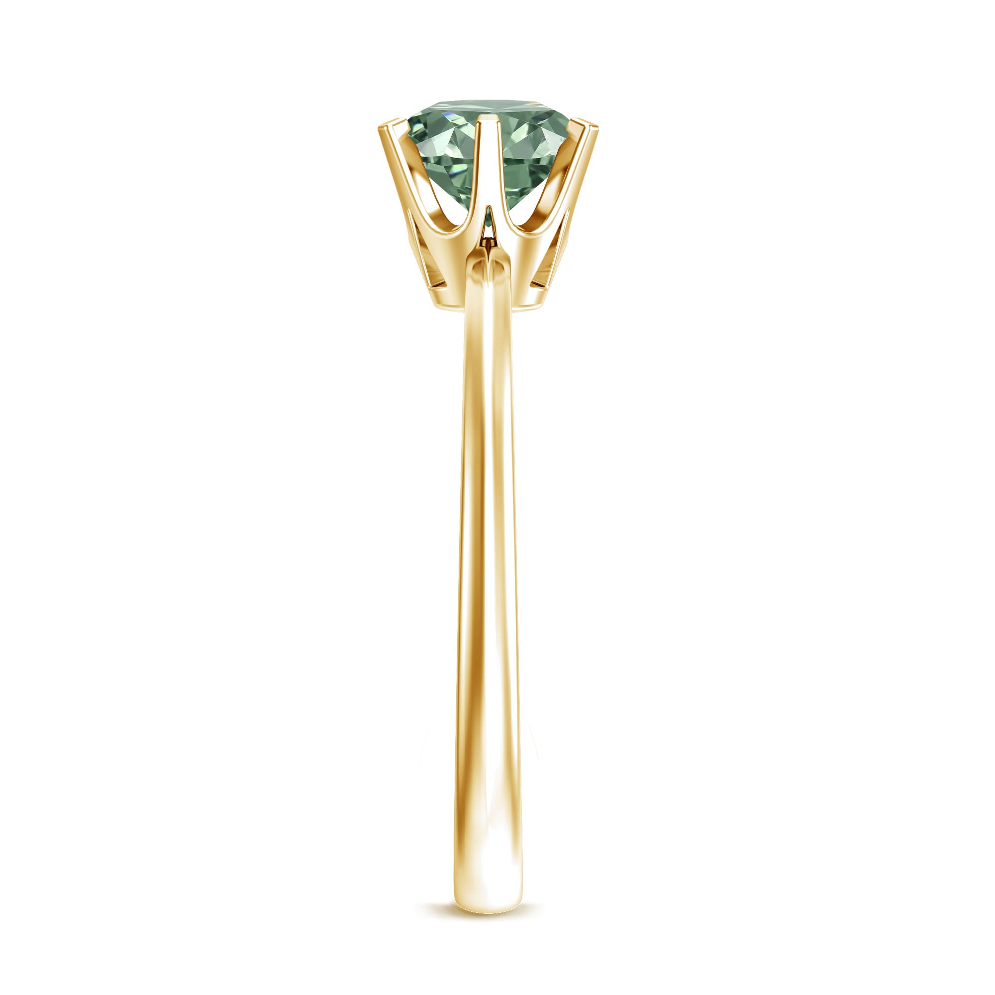 Rosec Jewels-Lab Grown Green Diamond 1 Carat Solitaire Ring with IGI Certificate