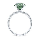 IGI Certified 3 Carat Round Lab Grown Green Diamond Solitaire Engagement Ring with Side Stones Vivid Green - VS1 - Rosec Jewels