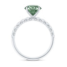 Round 2 Carat Lab Grown Green and White Diamond Engagement Ring with IGI Certificate Vivid Green - VS1 - Rosec Jewels