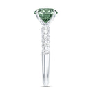 Round 2 Carat Lab Grown Green and White Diamond Engagement Ring with IGI Certificate Vivid Green - VS1 - Rosec Jewels