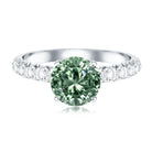 Round 2 Carat Lab Grown Green and White Diamond Engagement Ring with IGI Certificate Vivid Green - VS1 - Rosec Jewels