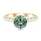 Round 2 Carat Lab Grown Green and White Diamond Engagement Ring with IGI Certificate Vivid Green - VS1 - Rosec Jewels