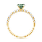 1 Carat Round Cut Lab Grown Green and White Diamond Engagement Ring IGI Certified Vivid Green - VS1 - Rosec Jewels