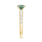 1 Carat Round Cut Lab Grown Green and White Diamond Engagement Ring IGI Certified Vivid Green - VS1 - Rosec Jewels