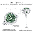 Rosec Jewels-IGI Certified 4 Carat Lab Grown Green Diamond Statement Engagement Ring with Split Shank