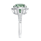 Rosec Jewels-IGI Certified 4 Carat Lab Grown Green Diamond Statement Engagement Ring with Split Shank